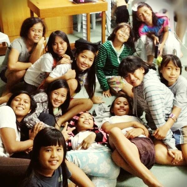 Room filled with young girls.