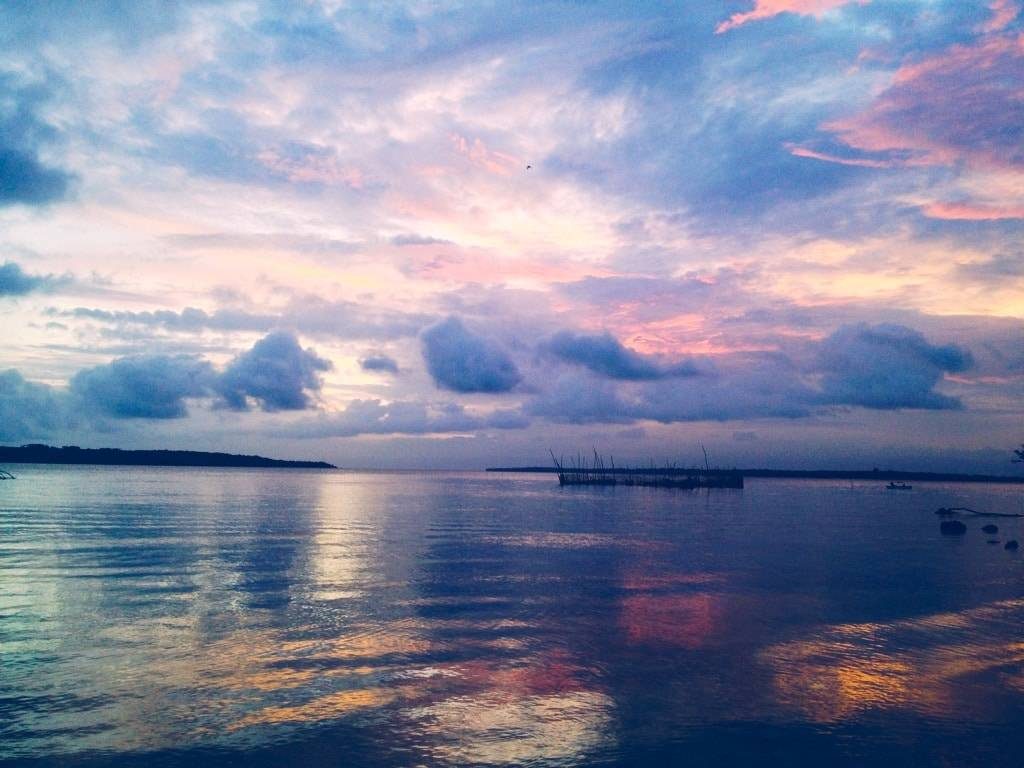 Sunset over the ocean.