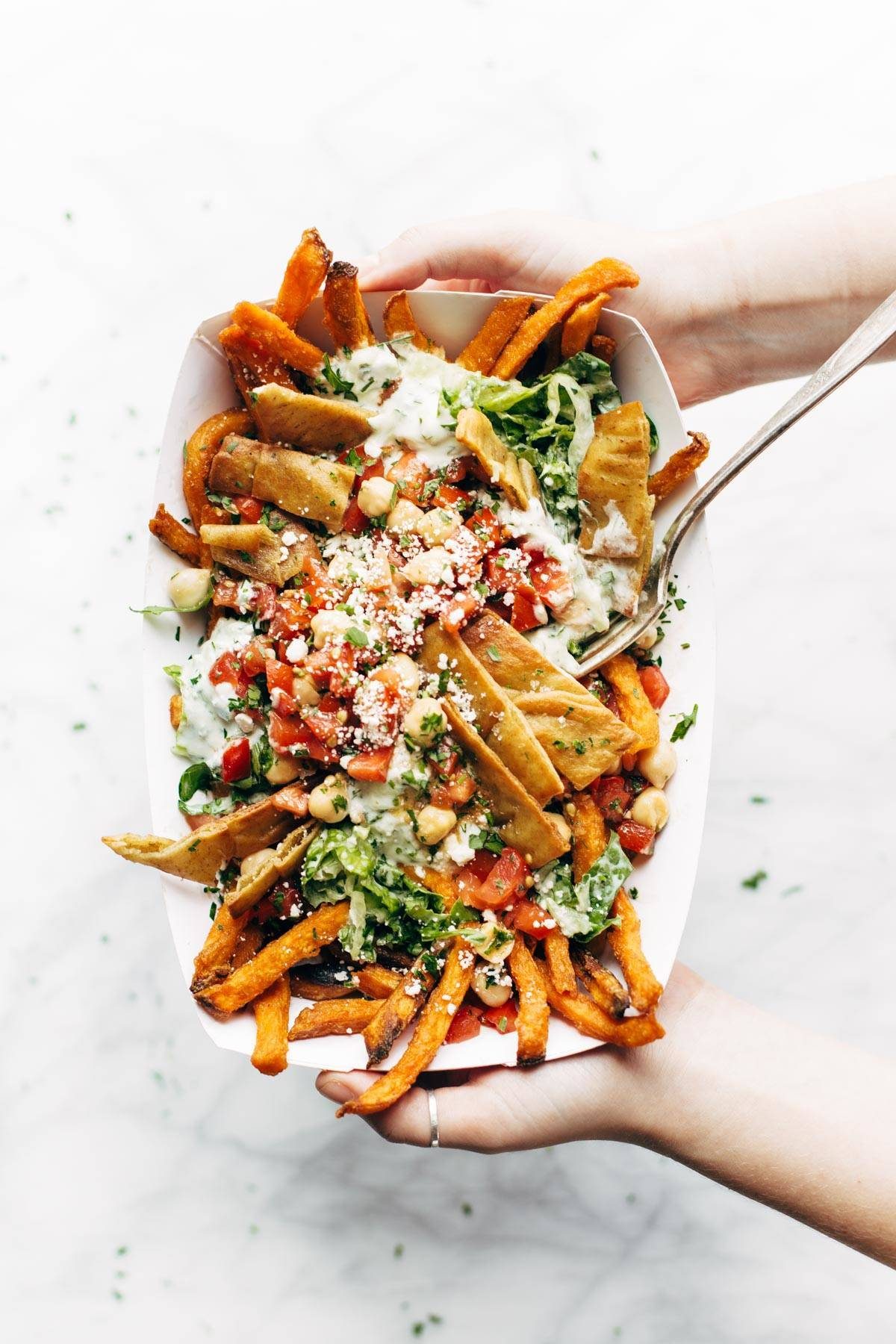 Loaded Mediterranean Street Cart Fries.